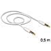 3.5mm - 3.5mm, 0.5m 0.5m 3.5mm 3.5mm Bianco cavo audio - Foto miniatura 1